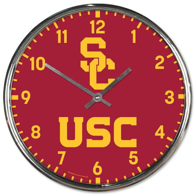 USC Trojans Chrome Clock