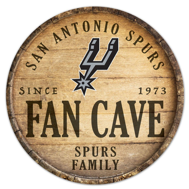 San Antonio Spurs Sign Wood 14" Round Barrel Top Design