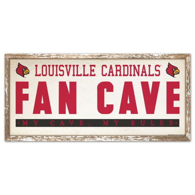 Louisville Cardinals Wood Sign 8" x 17"