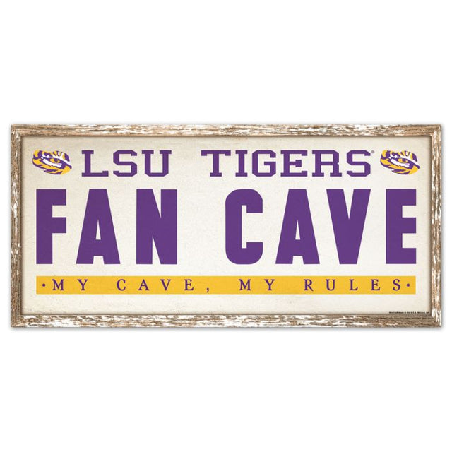 LSU Tigers Wood Sign 8" x 17"