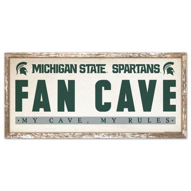 Michigan State Spartans Wood Sign 8" x 17"