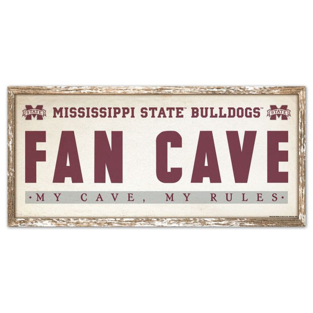 Mississippi State Bulldogs Wood Sign 8" x 17"