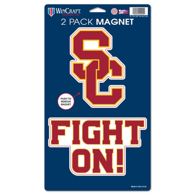 USC Trojans ¡SIGUEN LUCHANDO! Paquete de 2 imanes de 5" x 9"