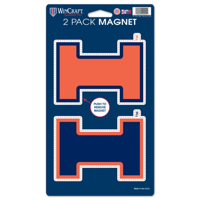 Illinois Fighting Illini 2 Pack Magnets 5" x 9"