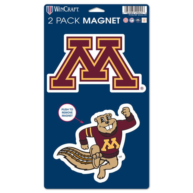 Paquete de 2 imanes de Minnesota Golden Gophers de 5" x 9"