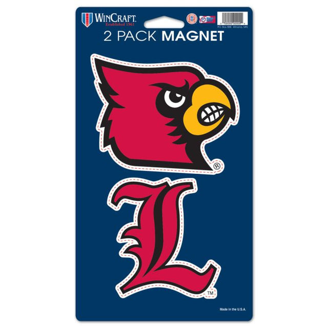 Louisville Cardinals 2 Pack Magnets 5" x 9"