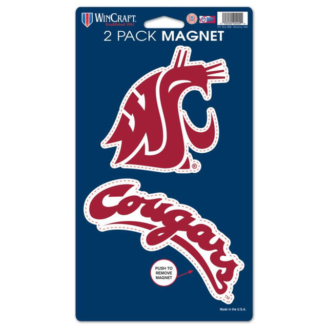 Paquete de 2 imanes de los Washington State Cougars de 5" x 9"