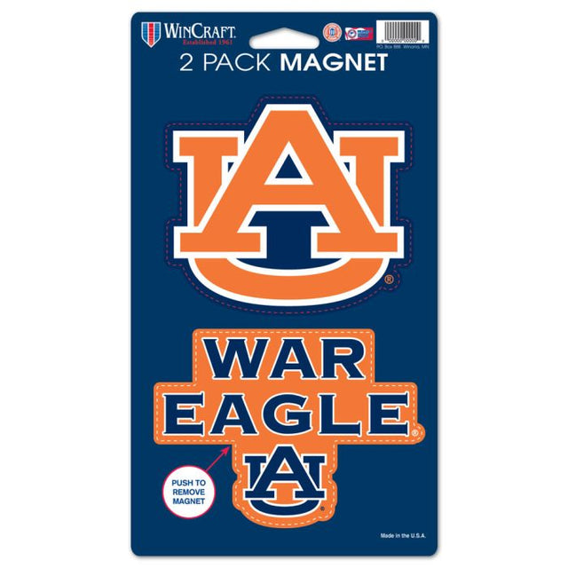 Paquete de 2 imanes de Auburn Tigers de 5" x 9"