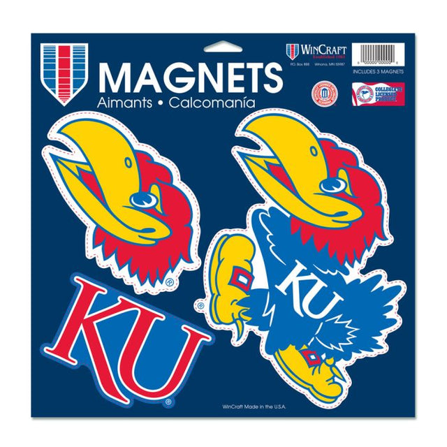 Imán de vinilo de los Kansas Jayhawks de 11" x 11"