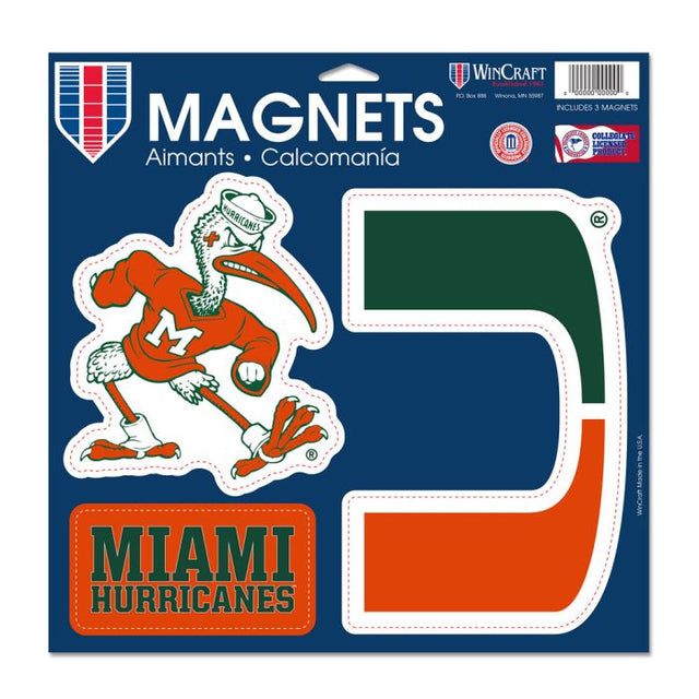 Imán de vinilo de los Miami Hurricanes de 11" x 11"