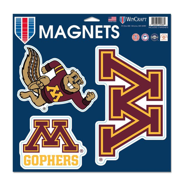 Imán de vinilo de Minnesota Golden Gophers de 11" x 11"