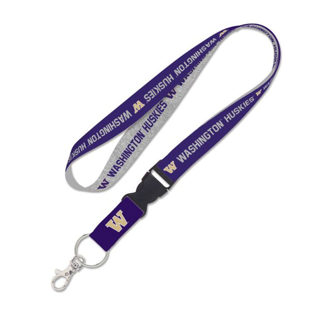 Washington Huskies HEATHER Lanyard w/detachable buckle 1"