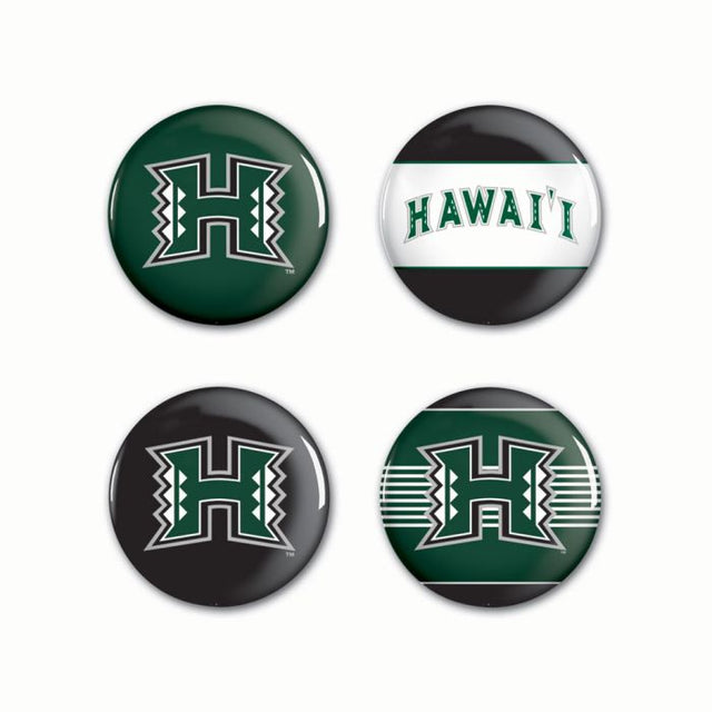 Hawaii Warriors Button 4 Pack 1 1/4" Rnd