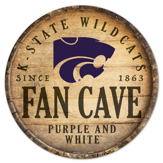 Kansas State Wildcats Wood Sign 14" Rnd