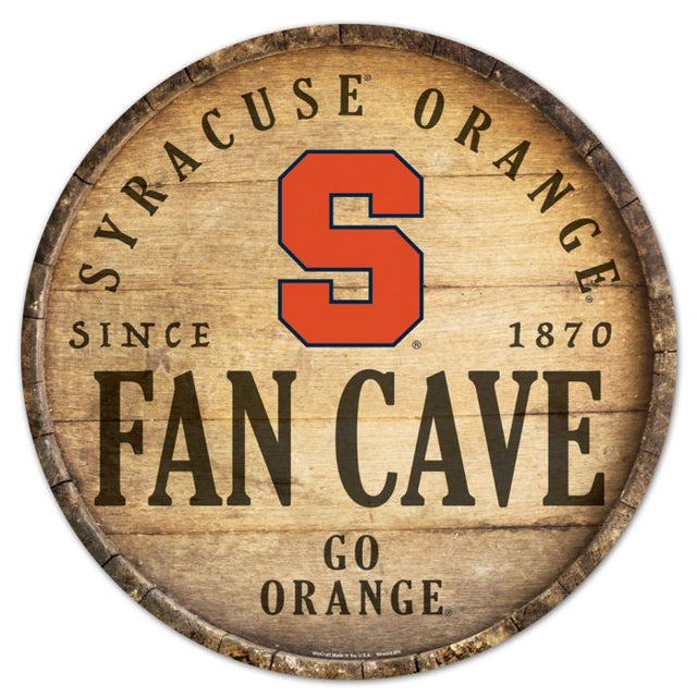 Syracuse Orange Wood Sign 14" Rnd