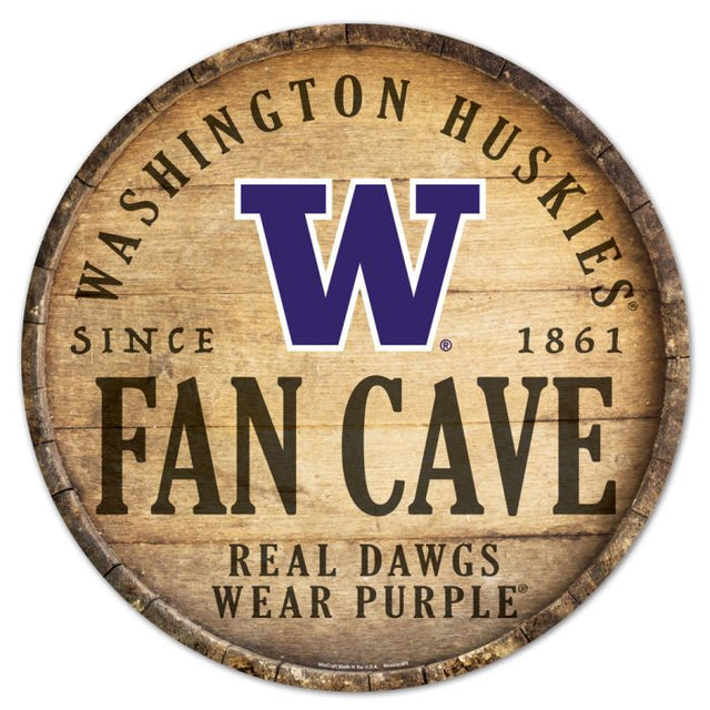 Washington Huskies Wood Sign 14" Rnd