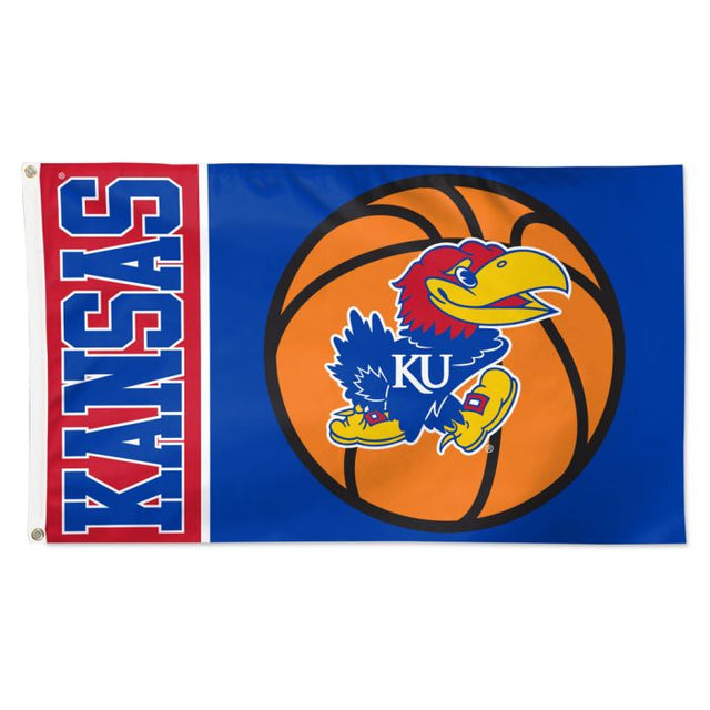 Bandera de baloncesto de los Kansas Jayhawks: Deluxe, 3' x 5'