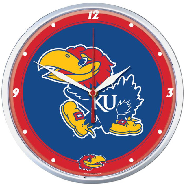 Reloj de pared redondo de 12,75" de Kansas Jayhawks