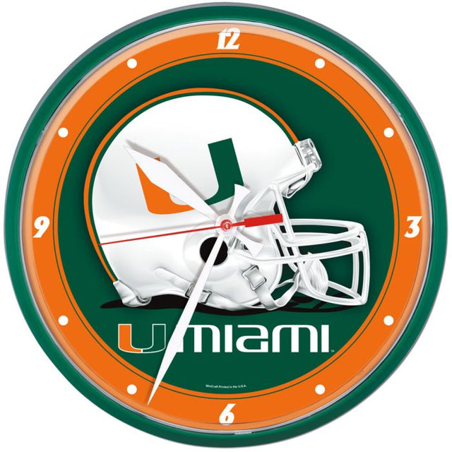 Reloj de pared redondo con casco de los Miami Hurricanes de 12,75"