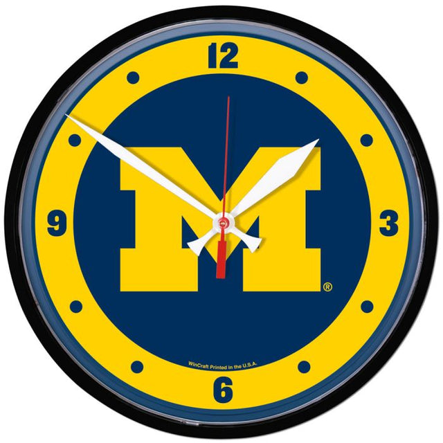 Reloj de pared redondo de los Wolverines de Michigan de 12,75"