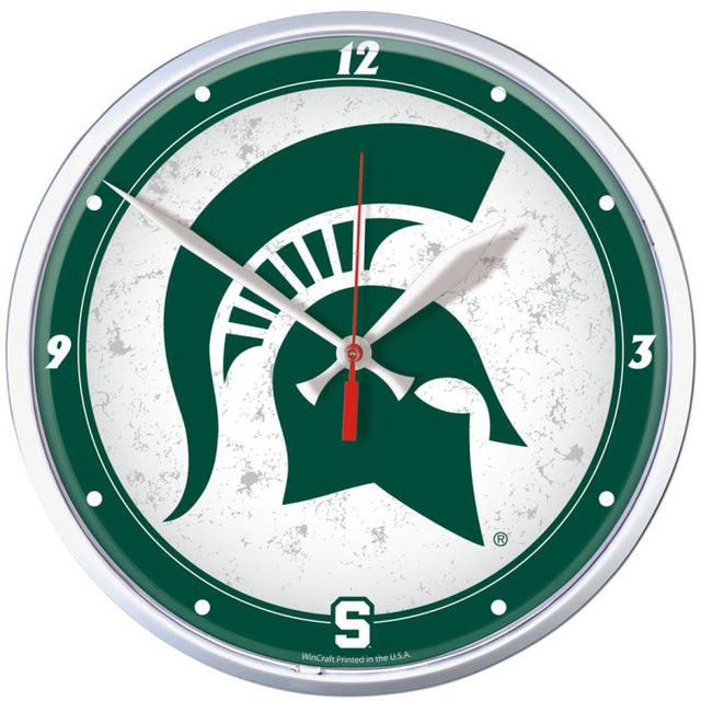 Michigan State Spartans Round Wall Clock 12.75"