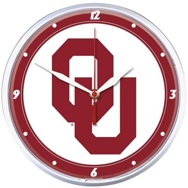 Oklahoma Sooners Round Wall Clock 12.75"