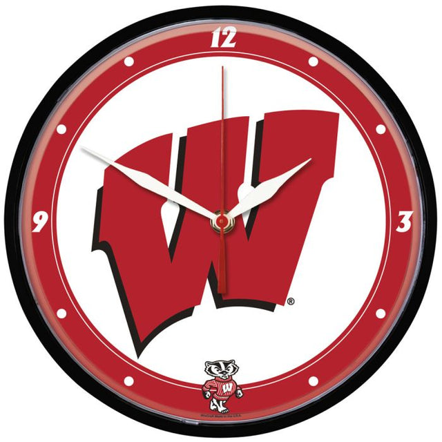 Reloj de pared redondo de Wisconsin Badgers de 12,75"