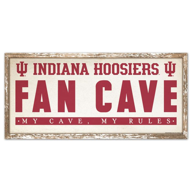 Letrero de madera con el logo de Indiana Hoosiers, 8" x 17"