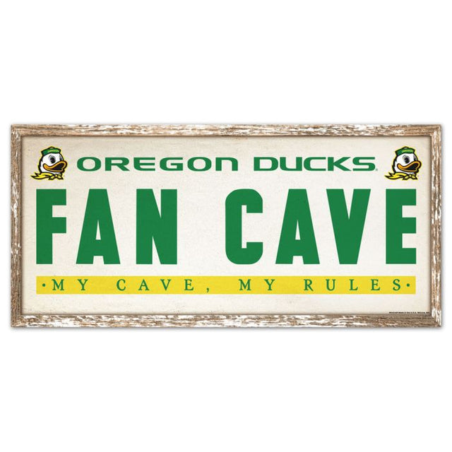 Letrero de madera con el logo de Oregon Ducks, 8" x 17"