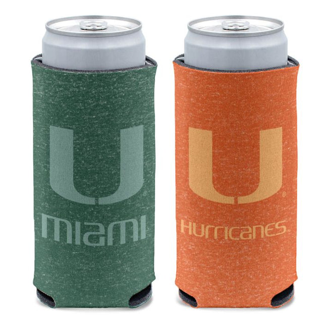 Enfriador de latas delgado de 12 oz de los Miami Hurricanes