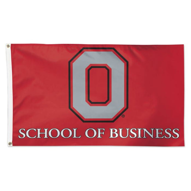 Bandera de la Escuela de Negocios Ohio State Buckeyes "O" - Deluxe 3' X 5'