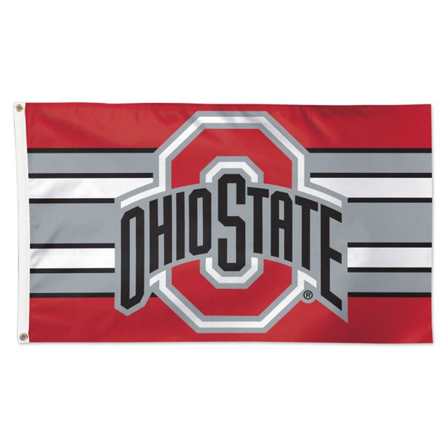 Bandera de los Ohio State Buckeyes con rayas horizontales de Ohio State: de lujo, 3 x 5 pies