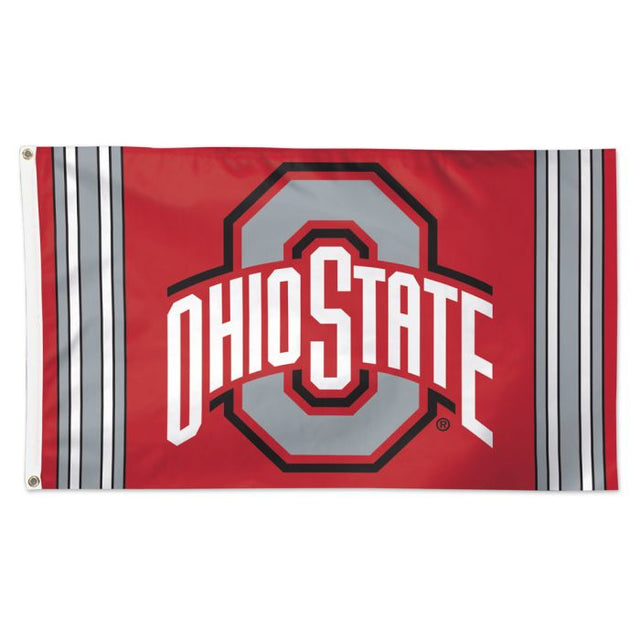 Bandera de los Ohio State Buckeyes con rayas verticales de Ohio State, de lujo, 3 x 5 pies