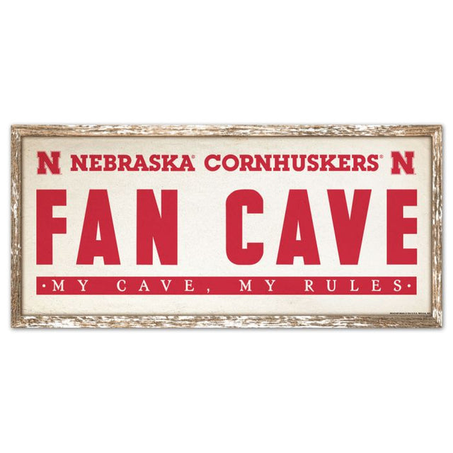 Letrero de madera de los Nebraska Cornhuskers de 8" x 17"