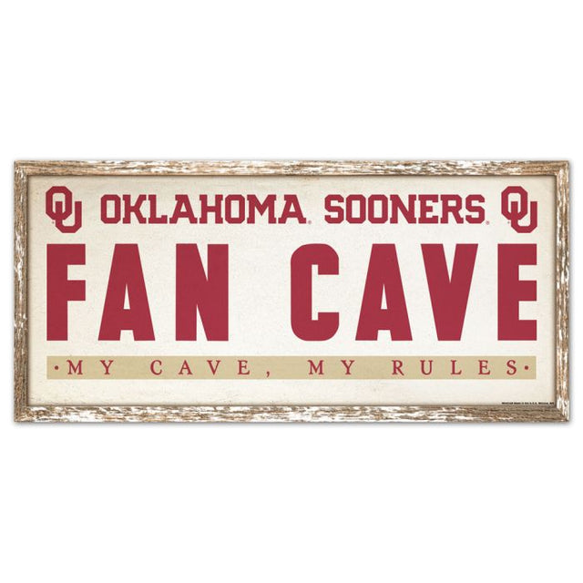 Letrero de madera de los Oklahoma Sooners de 8" x 17"