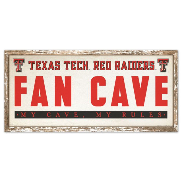 Letrero de madera de los Texas Tech Red Raiders de 8" x 17"