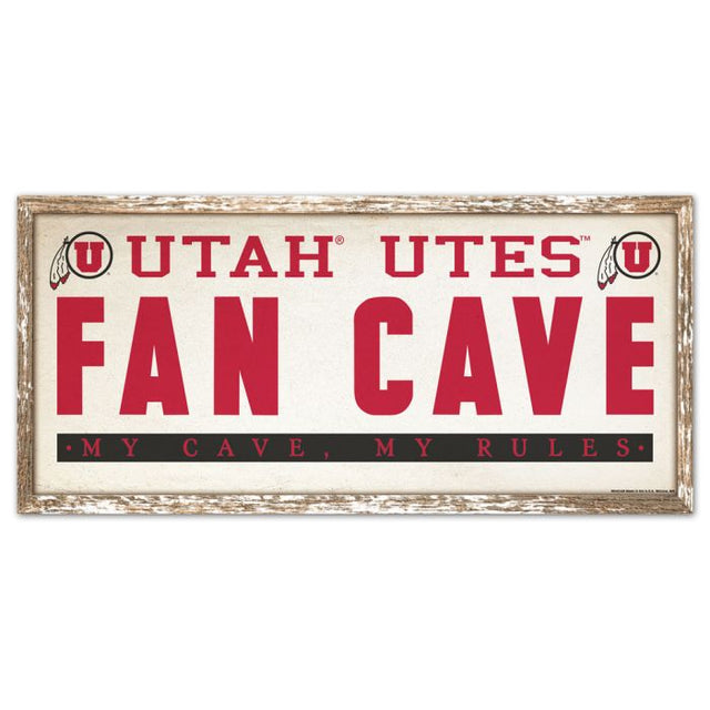 Utah Utes Wood Sign 8" x 17"