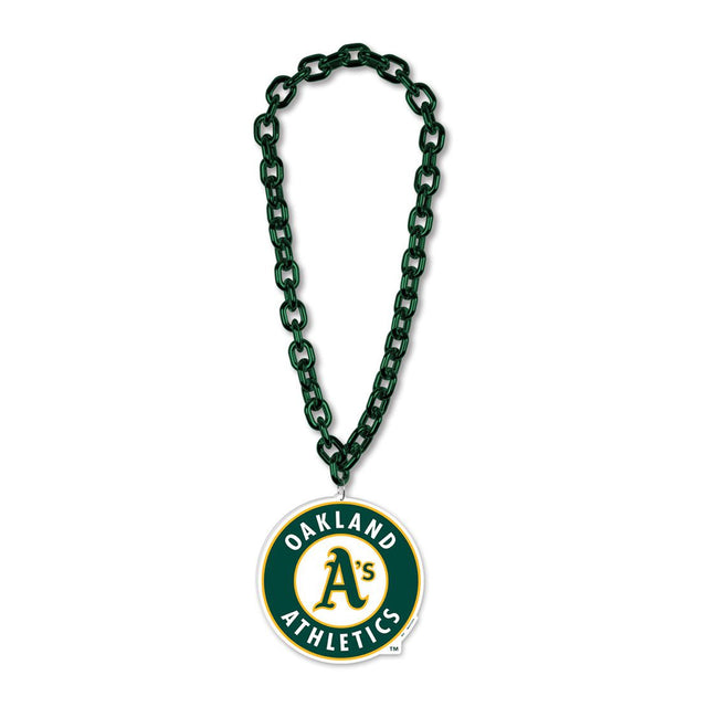 Collar con cadena de gran fanático de los Atléticos de Oakland