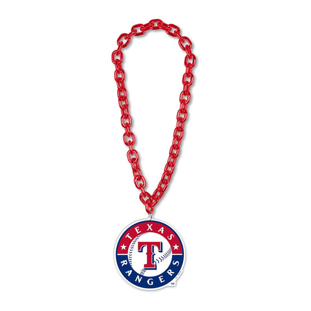 Collar de los Texas Rangers con cadena de gran tamaño