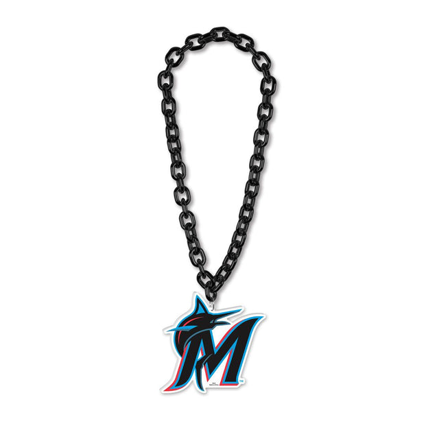 Collar con cadena de gran fan de los Miami Marlins