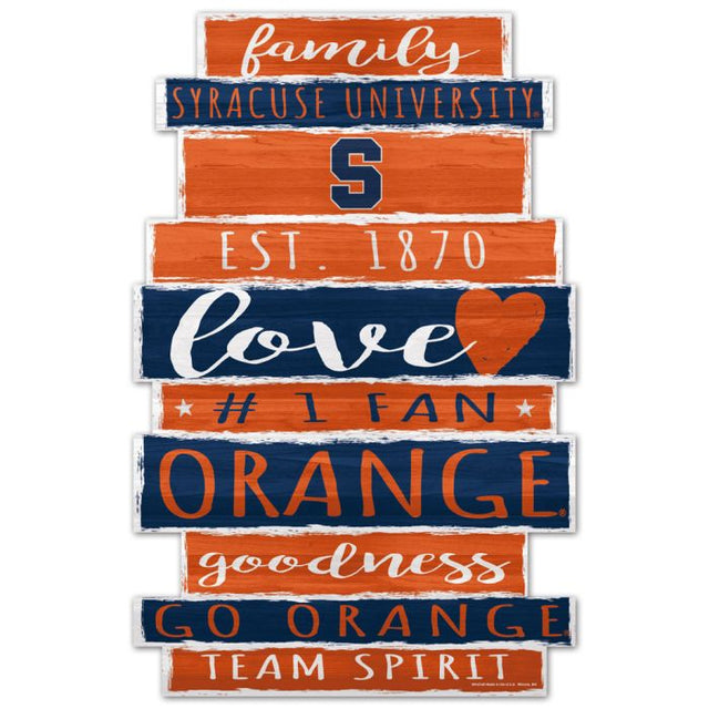 Syracuse Orange Wood Sign 11" x 17" 1/4" thick