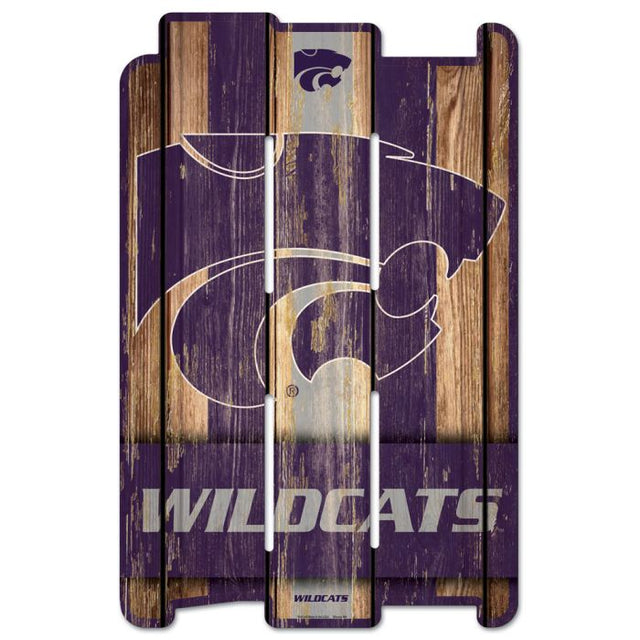 Letrero de madera para cerca de los Kansas State Wildcats