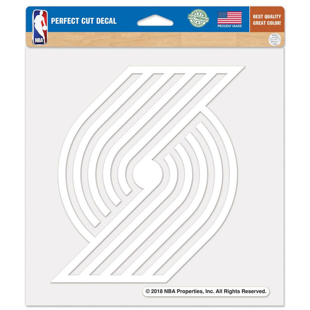 Calcomanía de Portland Trail Blazers de 8 x 8 pulgadas, corte perfecto, color blanco