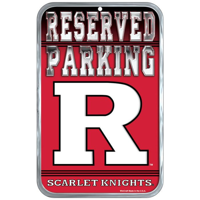 Rutgers Scarlet Knights Reserved Parking Plastic Sign 11" x 17"