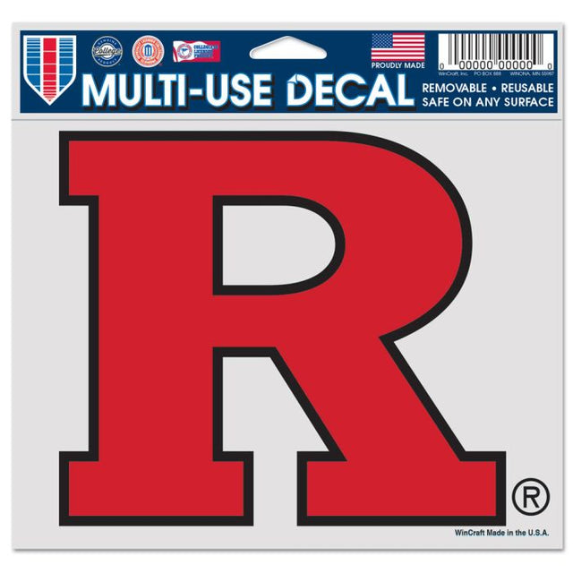 Rutgers Scarlet Knights Multi-Use Decal -Clear Bckrgd 5" x 6"