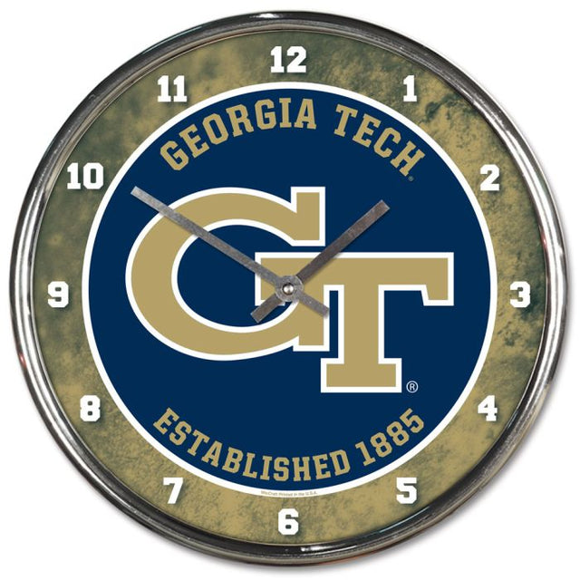 Georgia Tech Yellow Jackets Chrome Clock