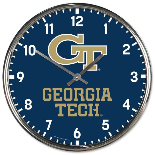 Georgia Tech Yellow Jackets Chrome Clock