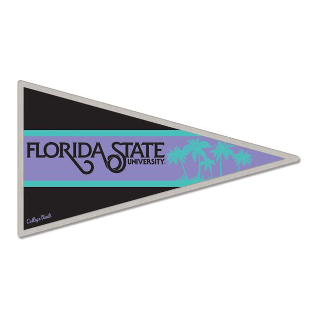 Florida State Seminoles /College Vault Pennant Florida State Beach Clu Collector Pin Jewelry Card