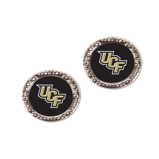 Pendientes de joyería de los UCF Knights en forma de tarjeta redonda