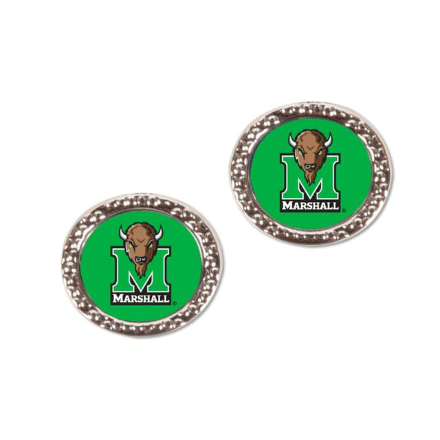 Marshall Thundering Herd Earrings Jewelry Carded Round